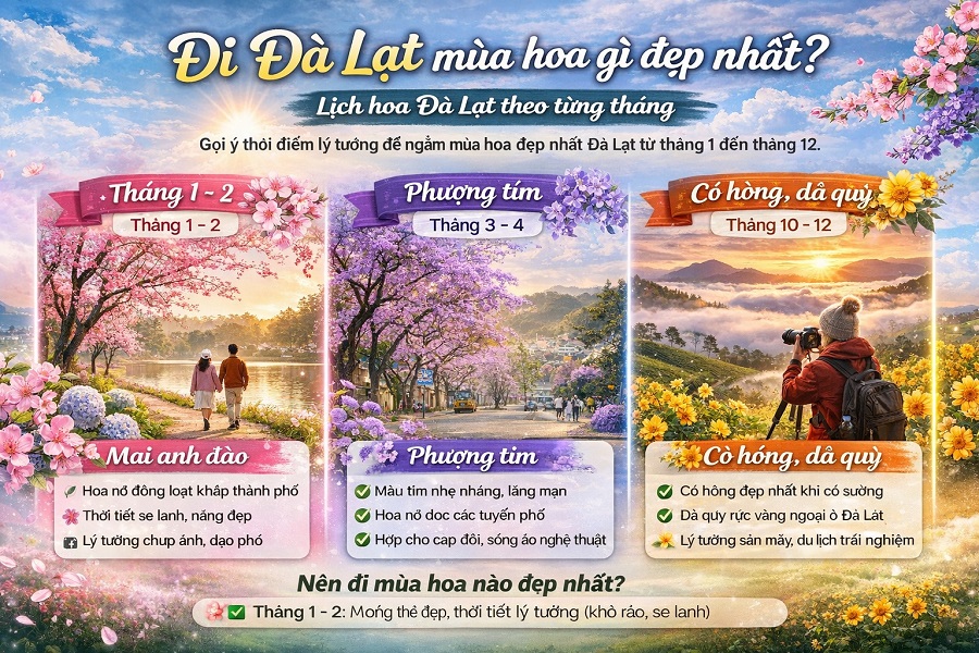 Đi Đà Lạt mùa hoa gì đẹp nhất?